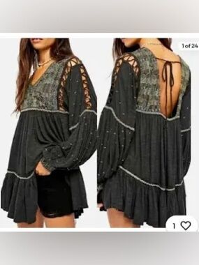 New! Free People Washed Black Tunic